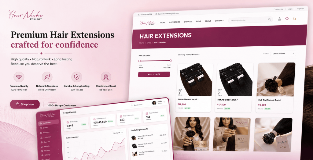 Hair Niche D2C E-Commerce Storefront & ERP